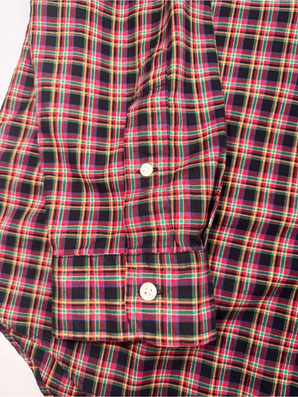 Ralph Lauren Custom Fit Red Green Plaid Button Down Shirt Men’s XL - Picture 4 of 11